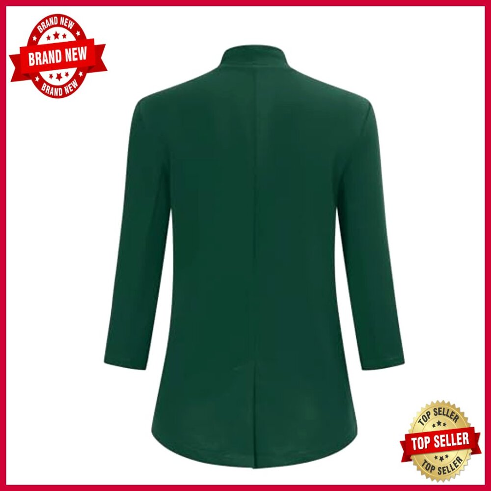 Long Sleeve Open Front Blazer, Business Casual Jacket, Lightweight Polyester - Picture 6 of 6